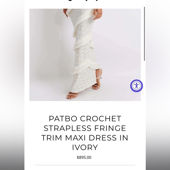 Patbo Crochet Strapless Fringe Dress - Picture 4 of 6